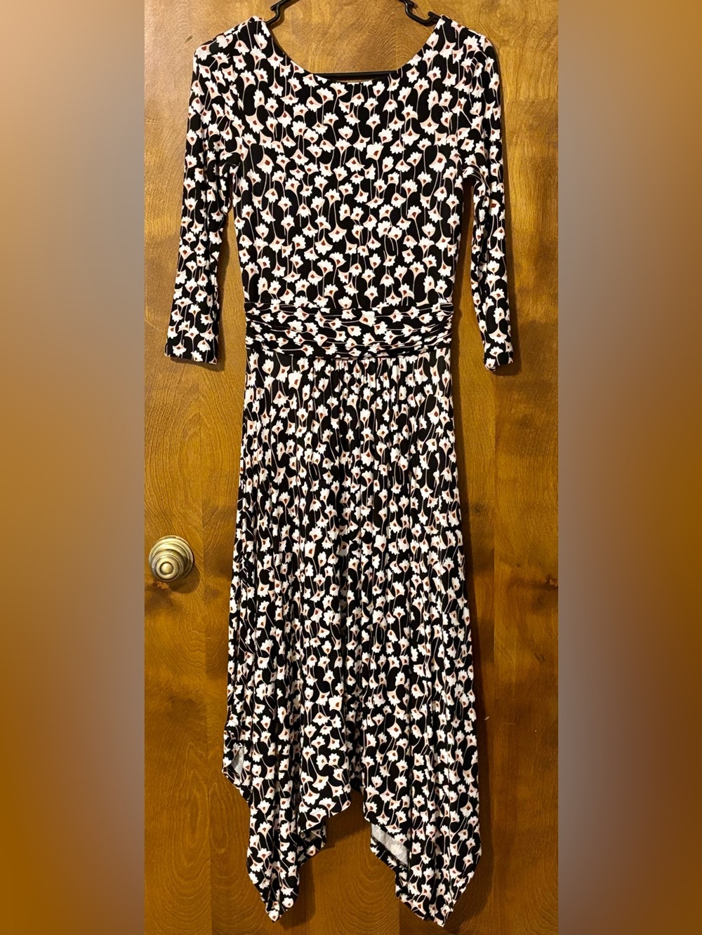 Boden Navy, Pink & White Floral Midi Dress size 2Petite